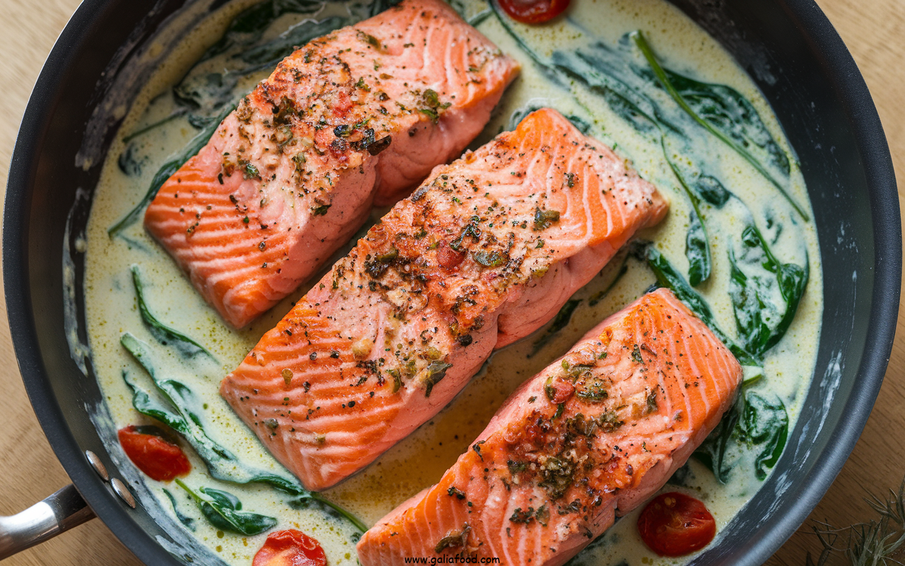 Creamy tuscan salmon spinach recipe