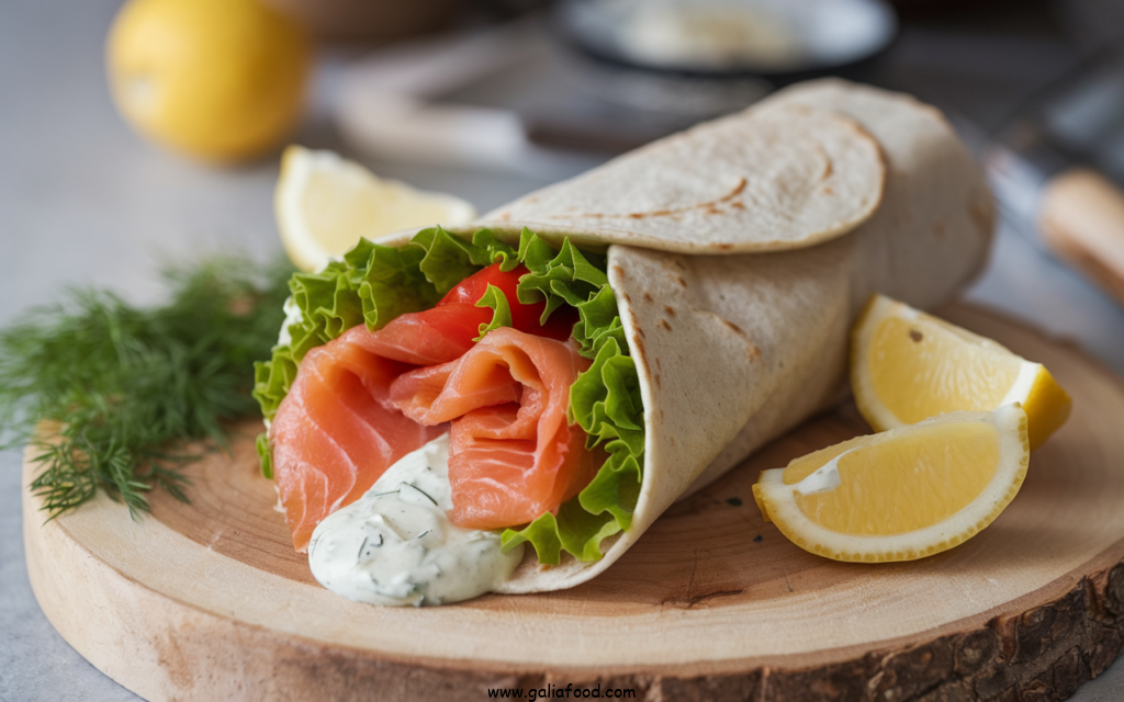 salmon breakfast recipes, smoked salmon wrap