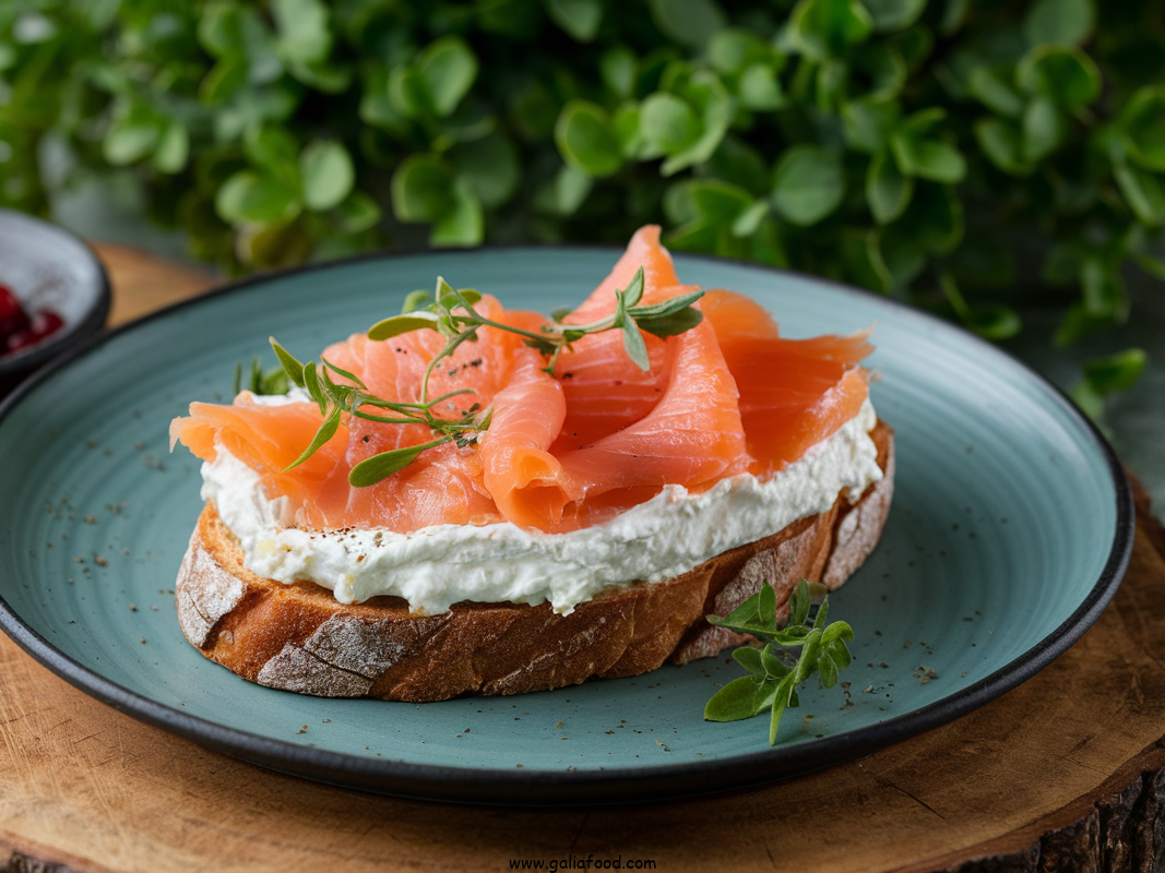 salmon breakfast recipes, goat cheese and salmon toast