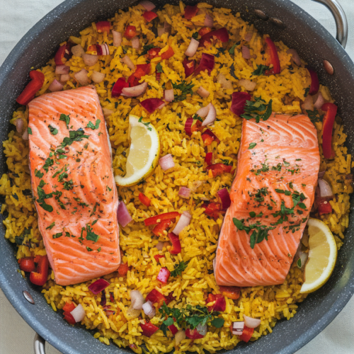 One pot salmon and rice recipe