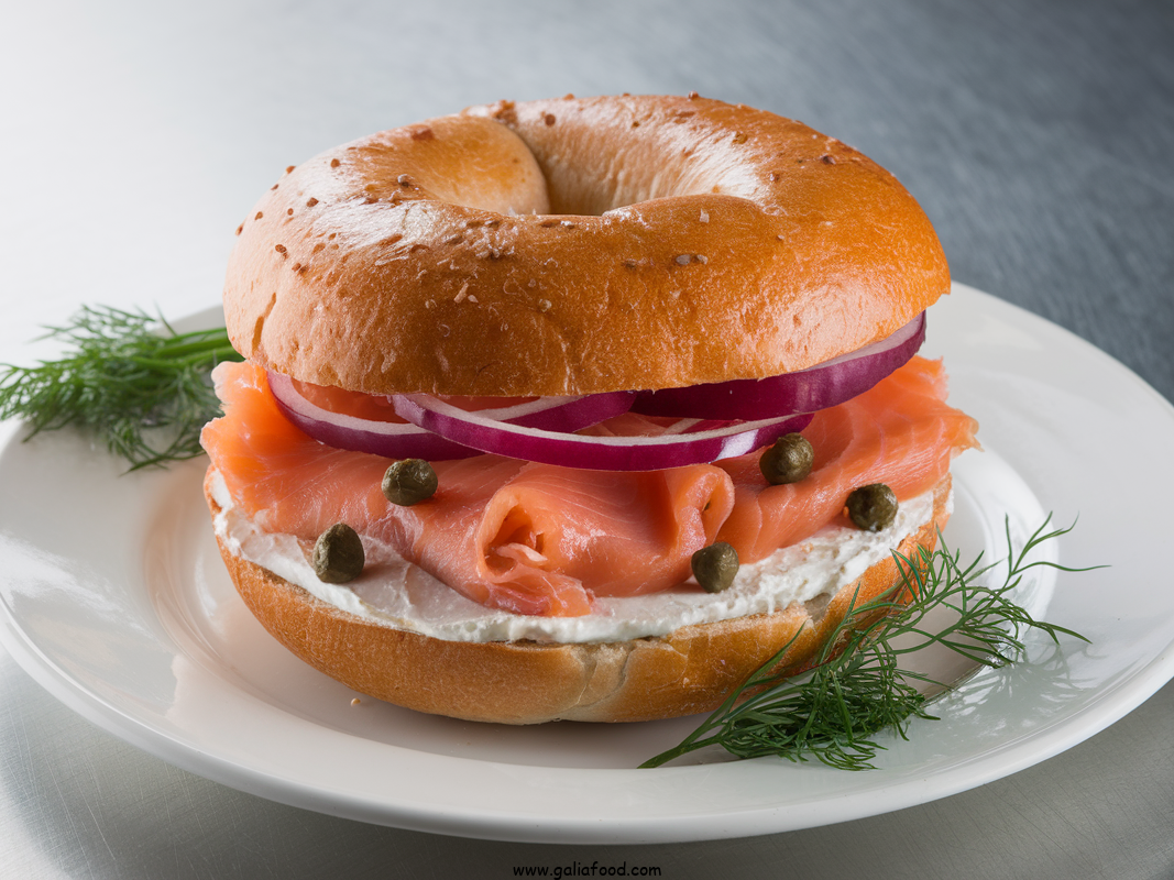 salmon breakfast recipes,smoked salmon bagel sandwich