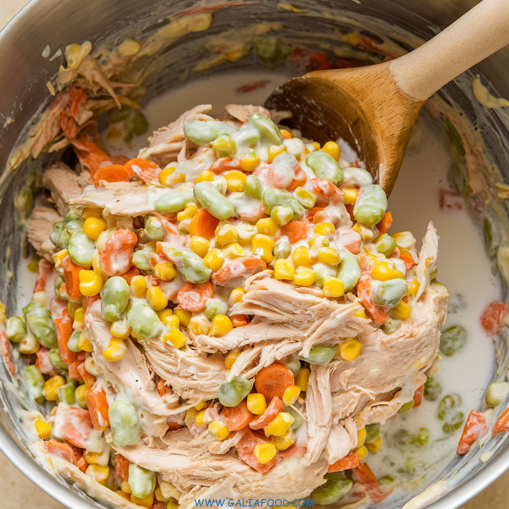 the Filling for the chicken pot pie with crescent rolls recipe 