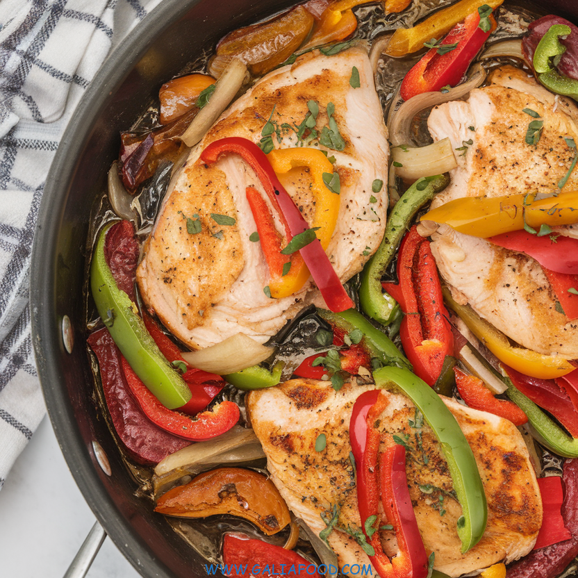 chicken peppers onions recipe​