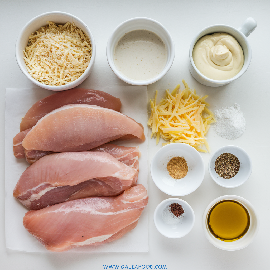 Ingredients for the Longhorn steakhouse parmesan crusted chicken recipe