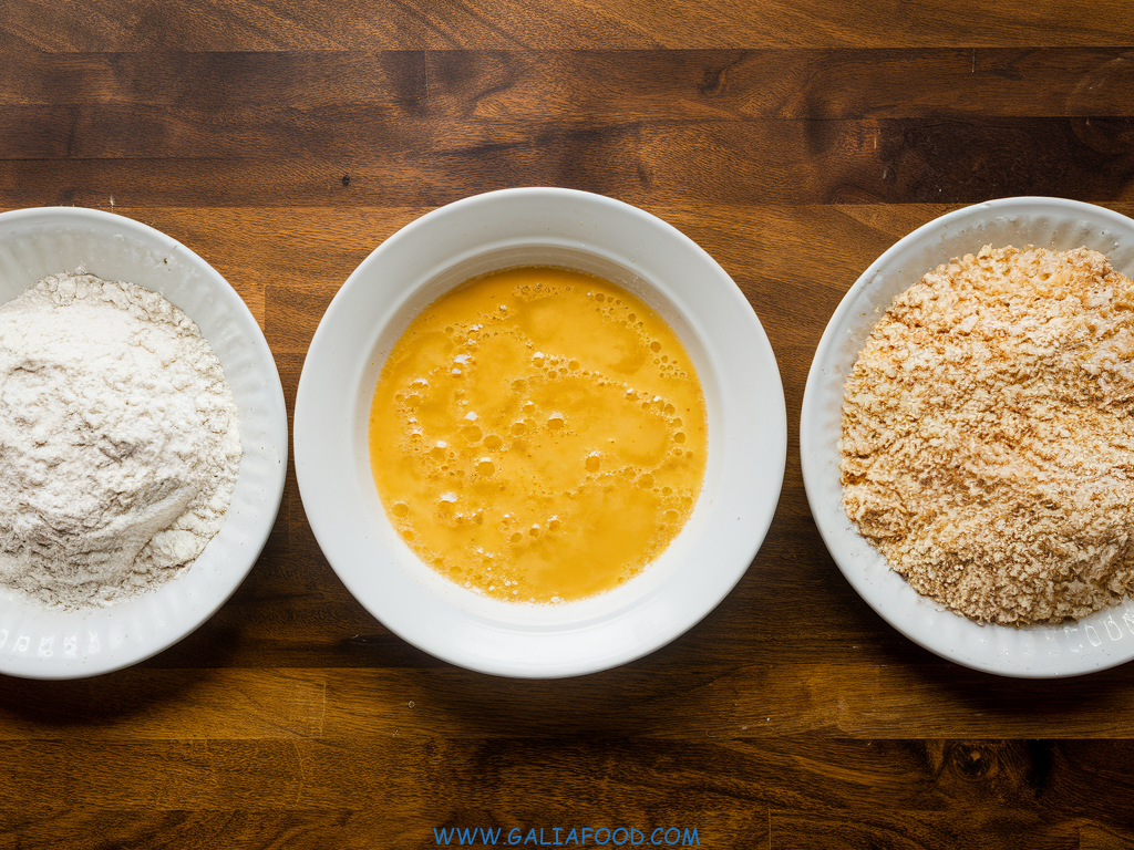 preparation to coat the nuggets for the ground chicken nuggets recipe